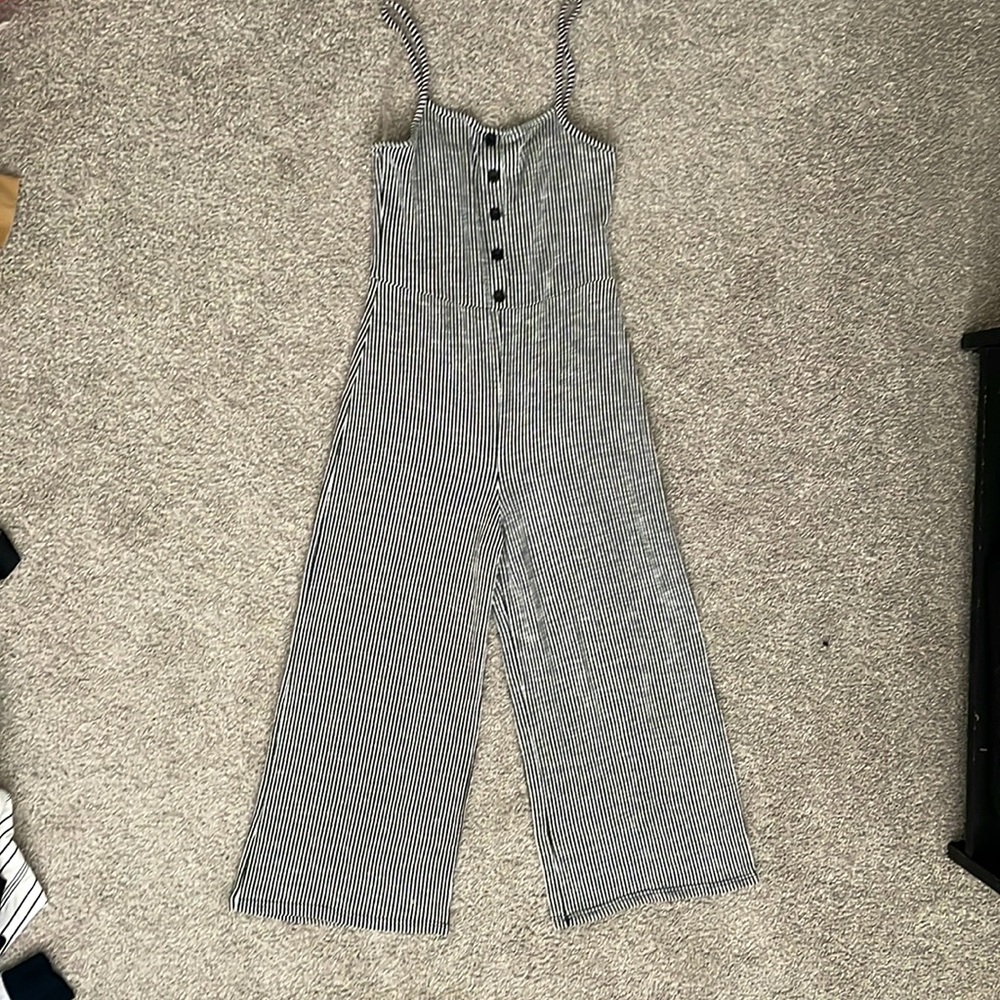 Vertical stripe jumpsuit